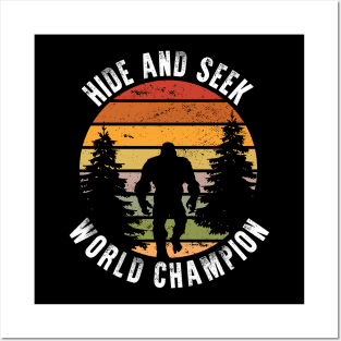 Retro Bigfoot Hide & Seek World Champion Posters and Art